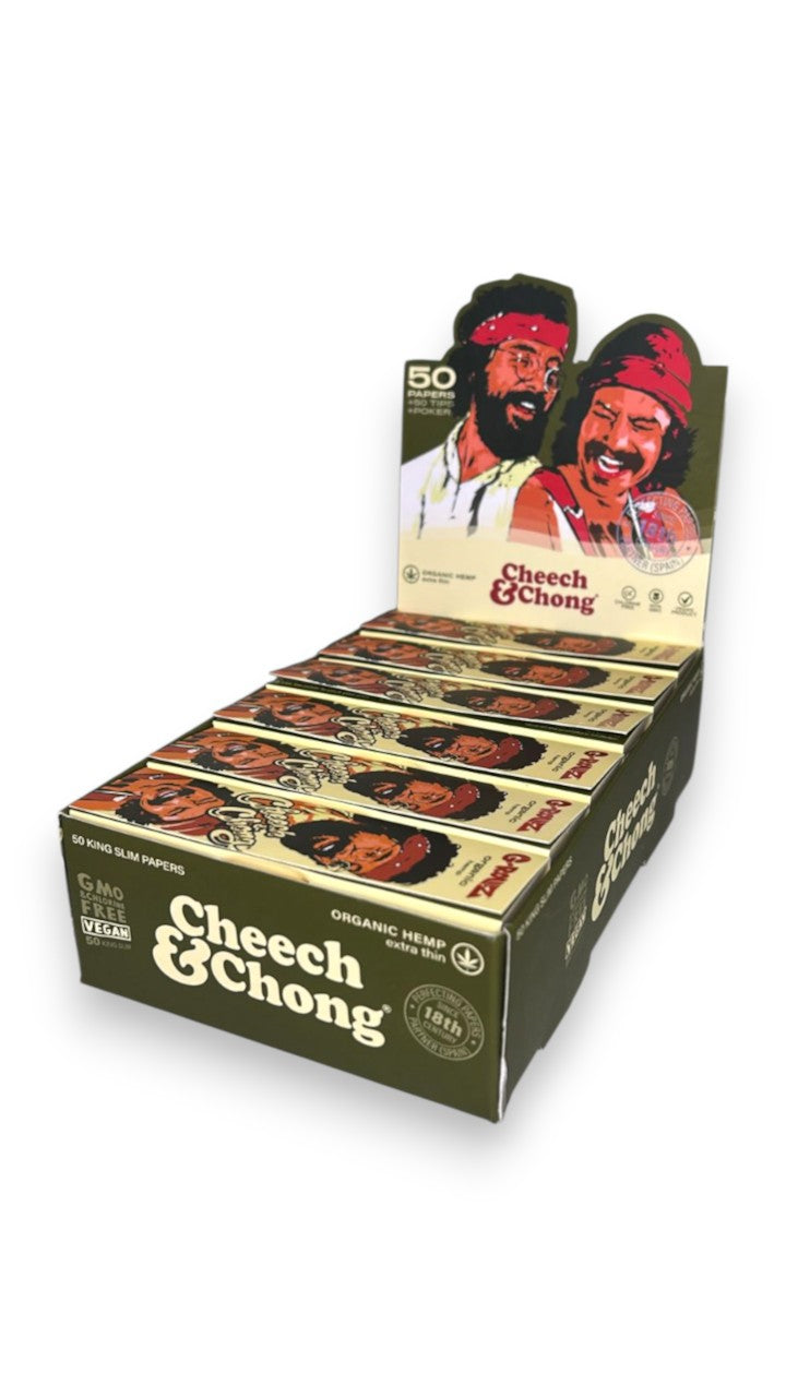 Caixa de Seda G-Rollz Cheech e Chong Vintage Faces Organic + Tips C/24