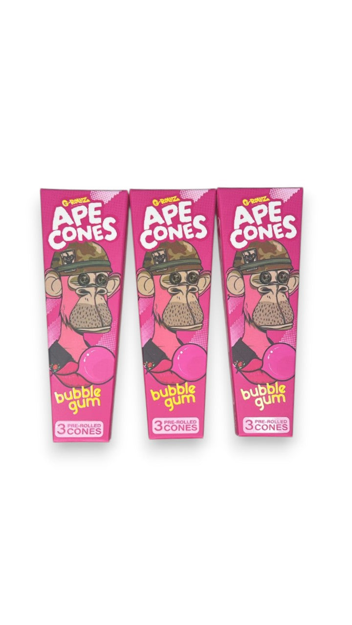 Kit Cone Saborizado G-Rollz Ape Cones Bubble Gum C/3