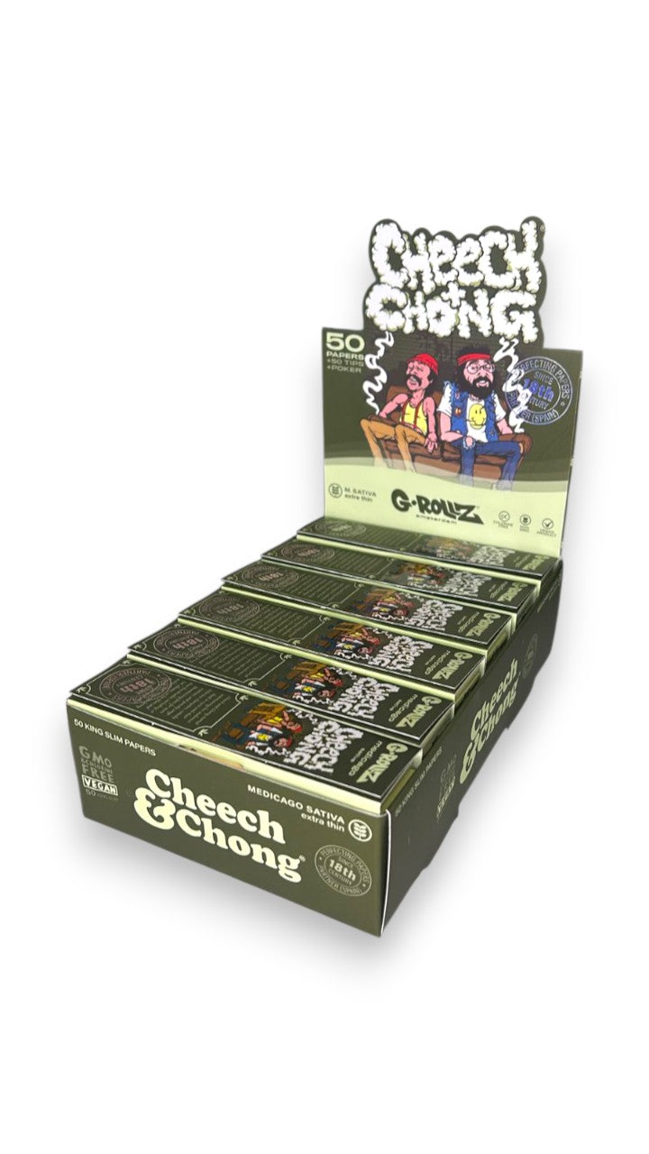 Caixa de Seda G-Rollz Cheech e Chong High Rollers + Tips C/24