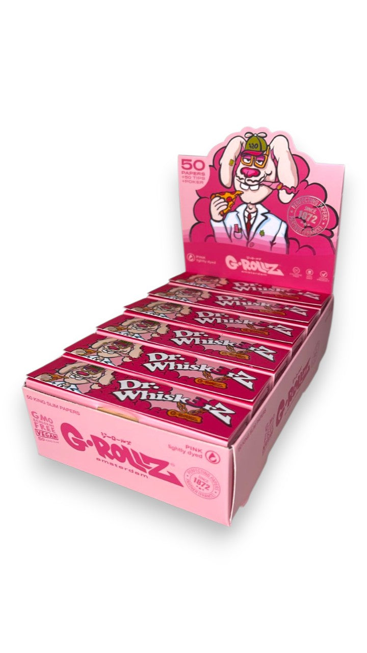 Caixa de Seda G-Rollz Lightly Dyed Pink + Tips C/24
