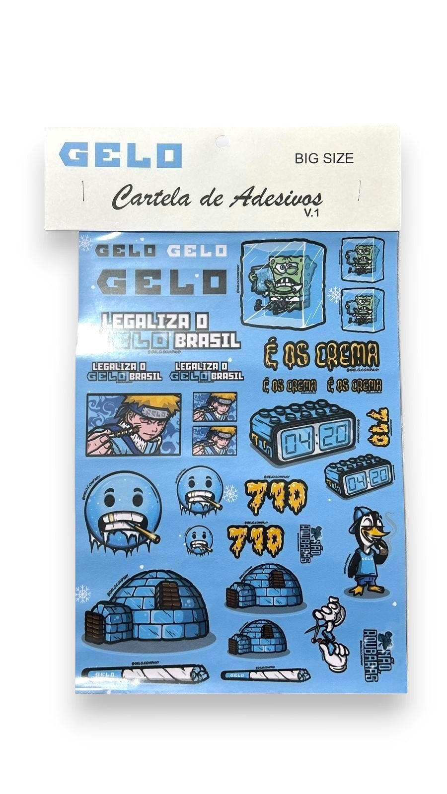 Cartela de Adesivos Gelo Big Size