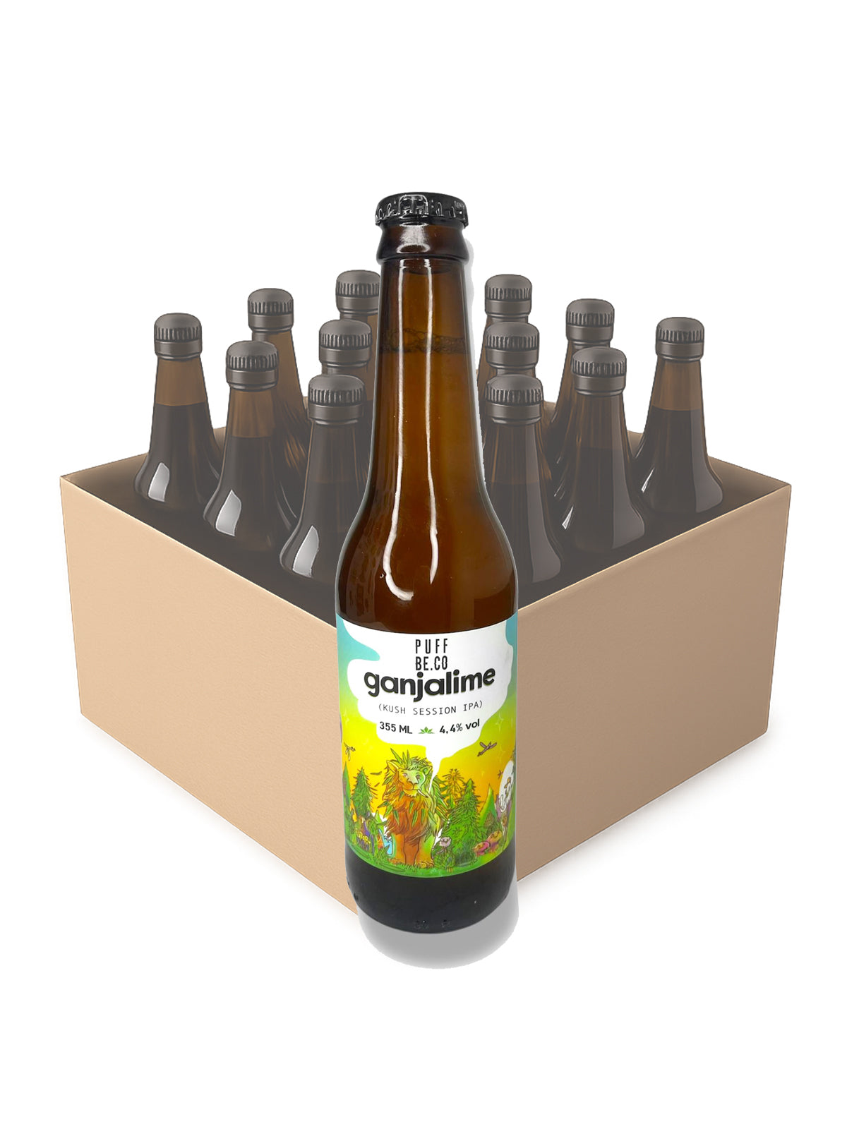 Caixa de Cerveja Puff Ganja Lime 355ML C/ 15
