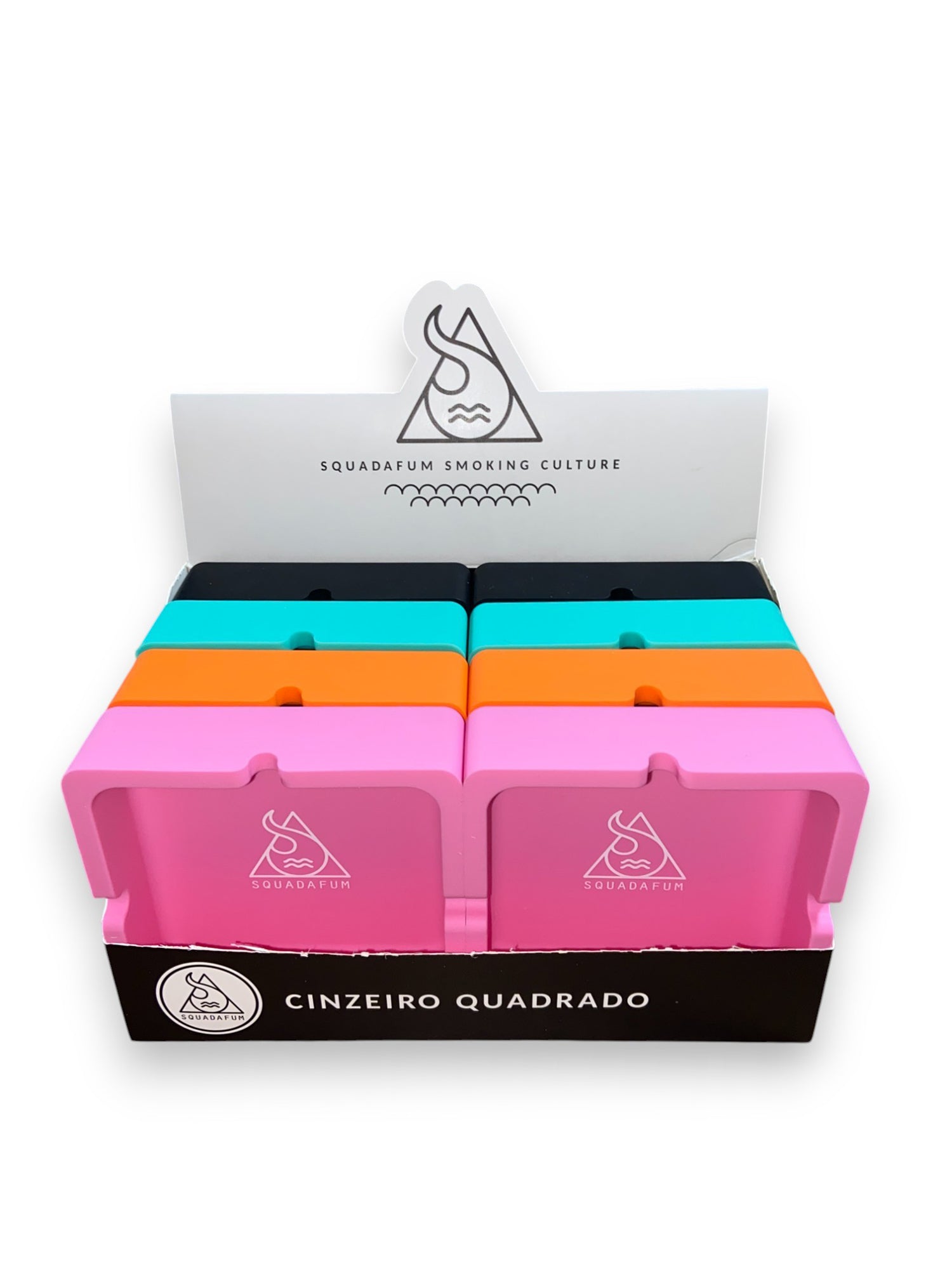 Display Cinzeiro de Silicone Quadrado Liso Squadafum C/8