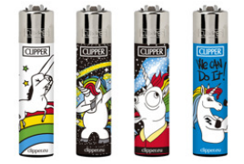 Caixa de Isqueiro Clipper Cool Unicorns C/24