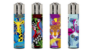 Caixa de Isqueiro Clipper Tropical Animals C/24