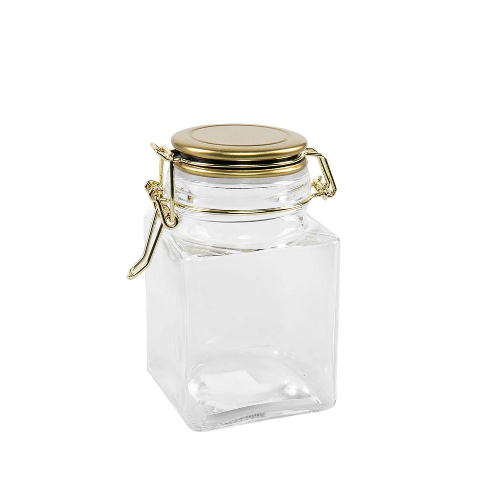 Pote vidro hermético 280ML dourado