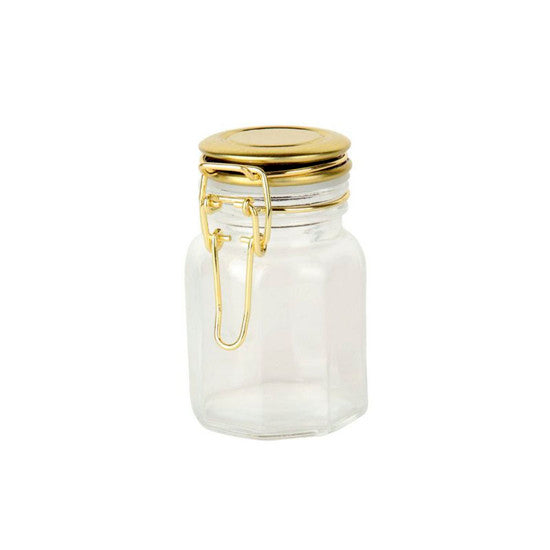 Pote de vidro Hermético Dourado 100ML