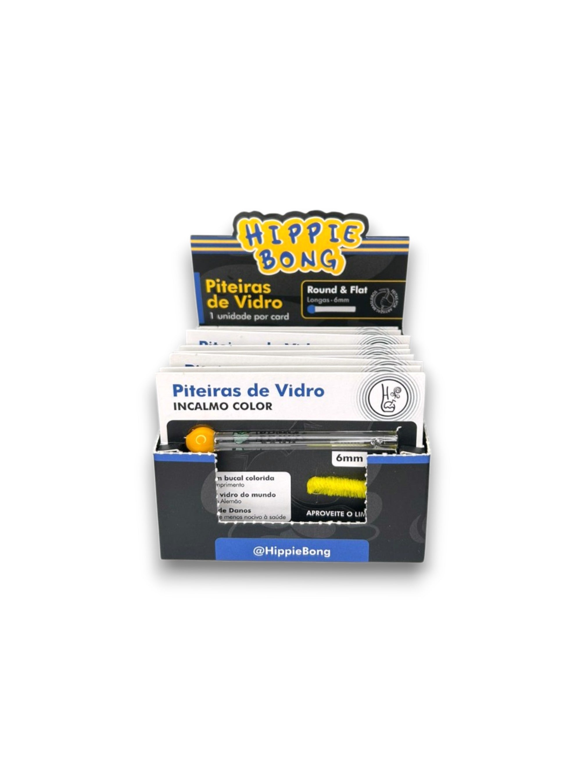 Display de Piteiras de Vidro Hippie Bong Incalmo 6 MM C/12